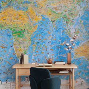 Wild World Map by Anton Thomas - Grafico Walls