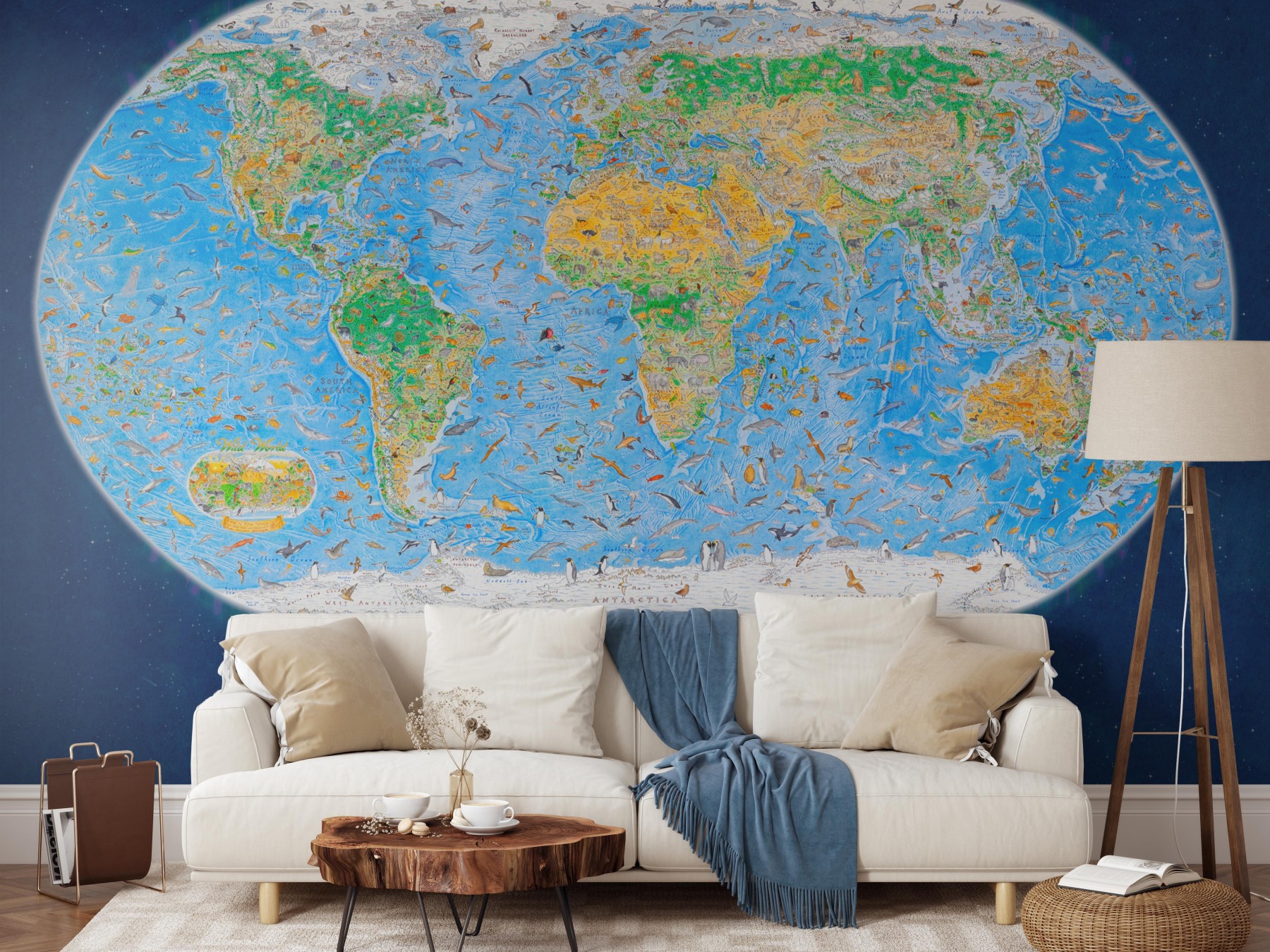 Wild World Map by Anton Thomas - Grafico Walls