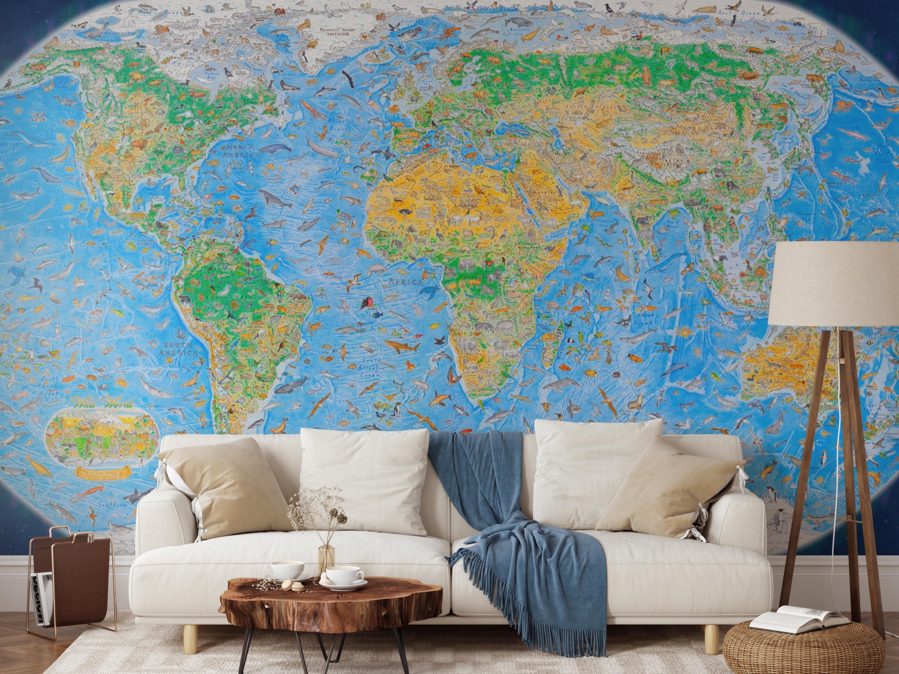 Wild World Map by Anton Thomas - Grafico Walls