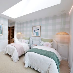 Gingham Check 200mm - Sage Green | WALLPAPER