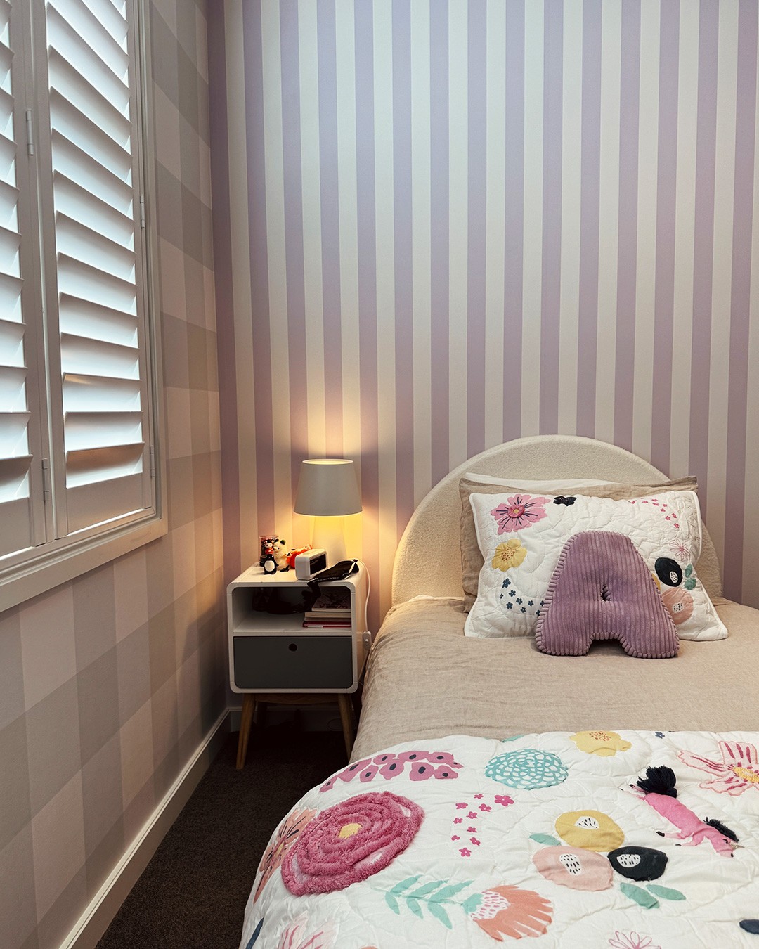 Vertical Stripe 60mm - Lavender | WALLPAPER