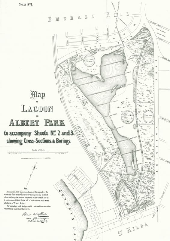 Albert Park Vintage Map | STRETCHED CANVAS