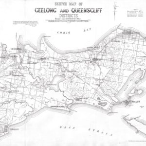 GEELONG & QUEENSCLIFF VINTAGE MAP | STRETCHED CANVAS