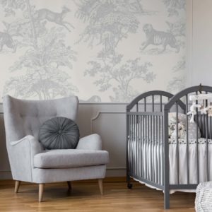 Animalia - Light Grey Wallpaper| Grafico Melbourne