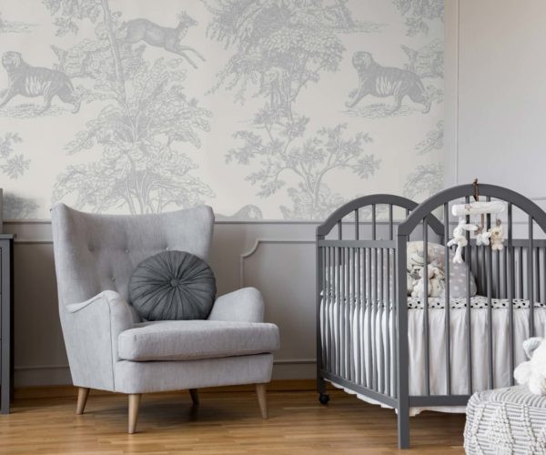 Animalia - Light Grey Wallpaper| Grafico Melbourne