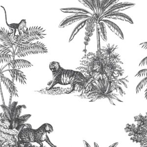 Animalia Tropicale - Charcoal Wallpaper| Grafico Melbourne
