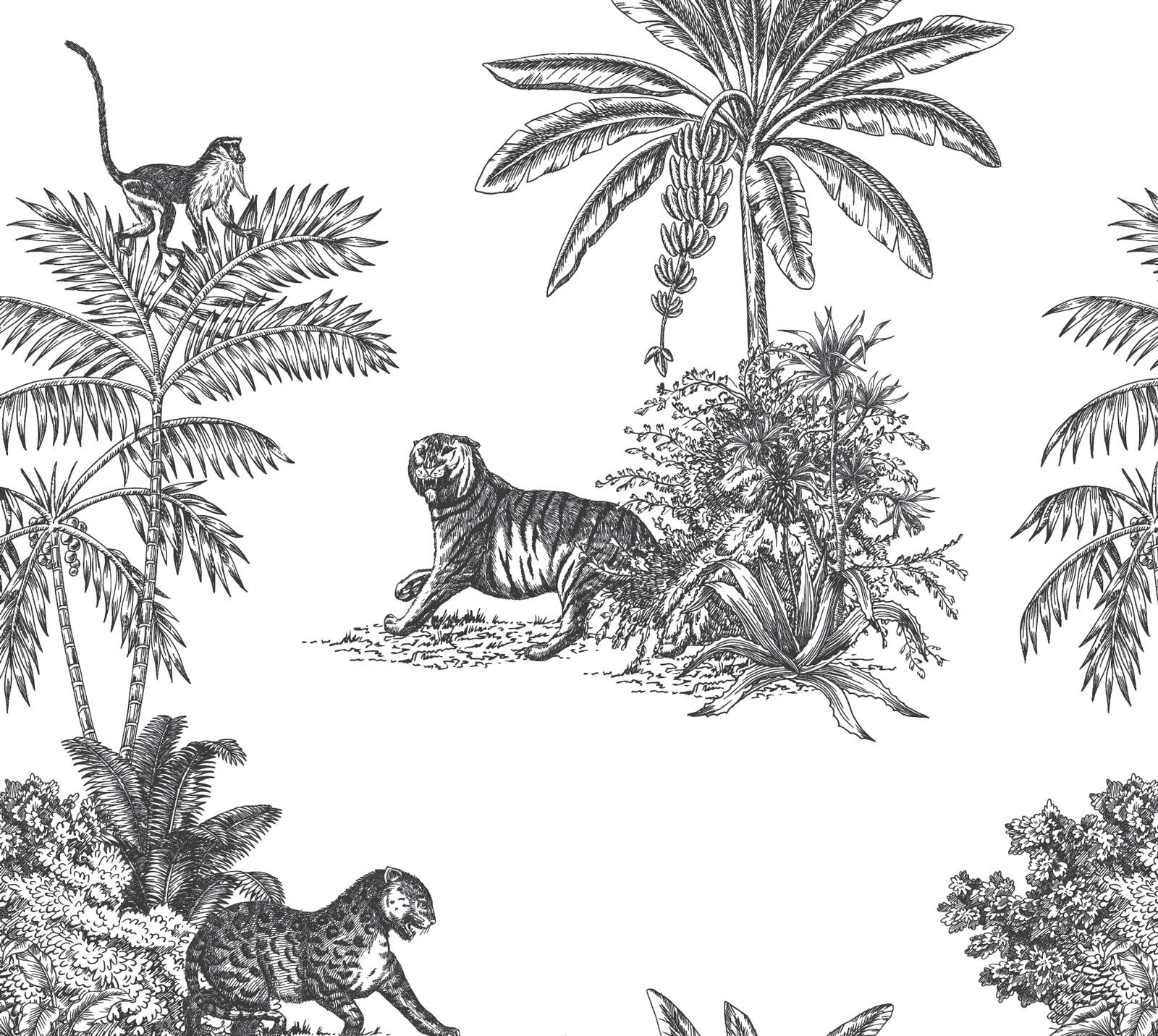 Animalia Tropicale - Charcoal Wallpaper| Grafico Melbourne