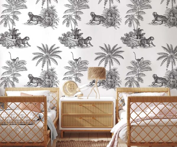 Animalia Tropicale - Charcoal Wallpaper| Grafico Melbourne