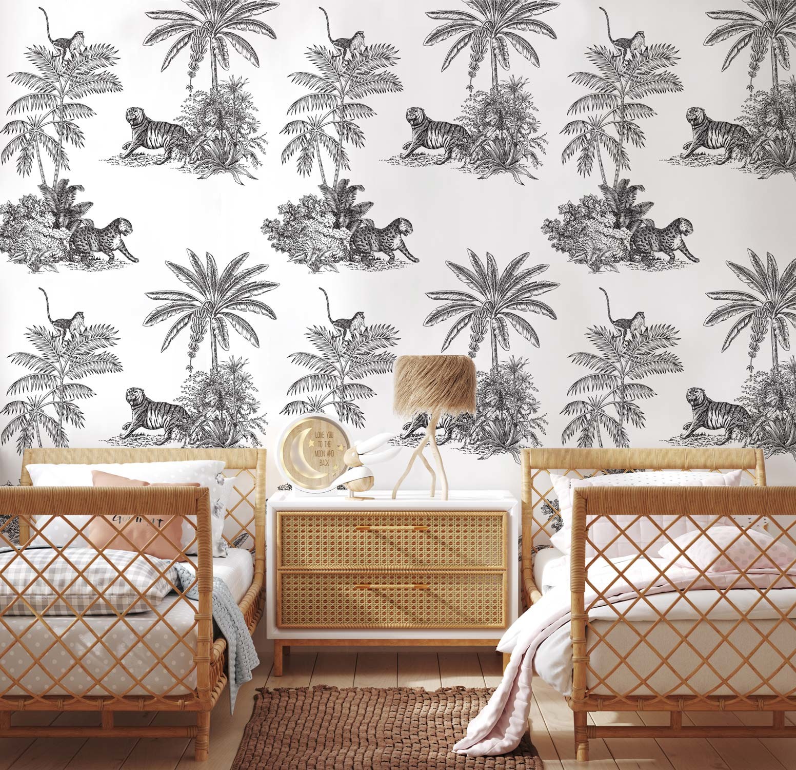 Animalia Tropicale - Charcoal Wallpaper| Grafico Melbourne