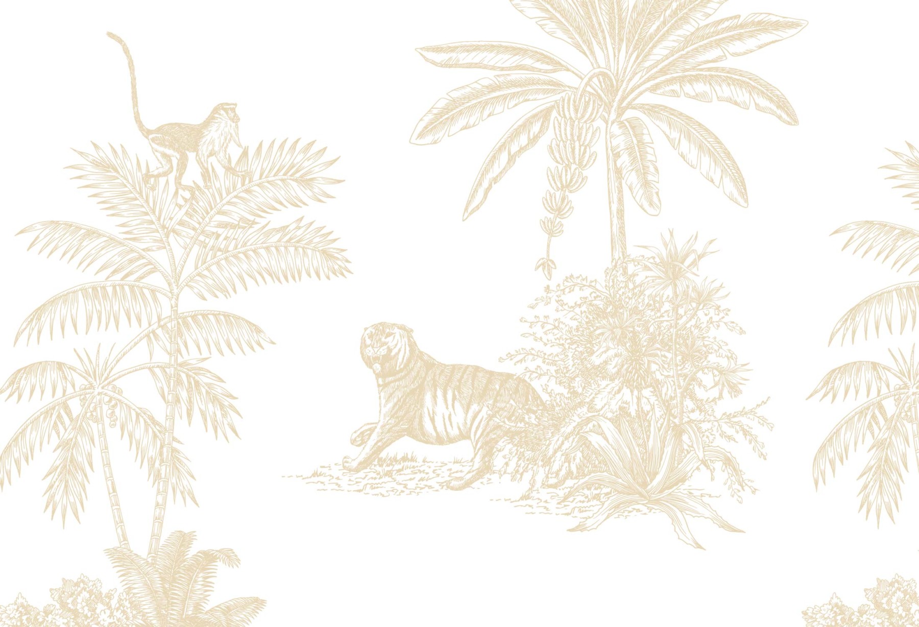 Animalia Tropicale - Gold Wallpaper| Grafico Melbourne
