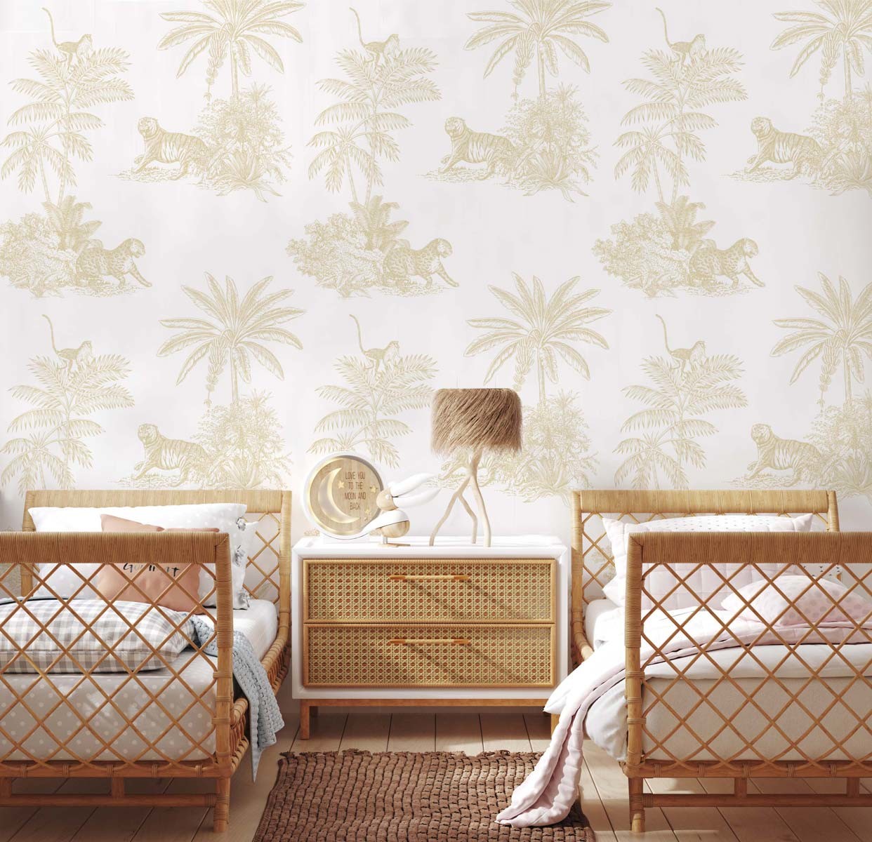 Animalia Tropicale - Gold Wallpaper| Grafico Melbourne