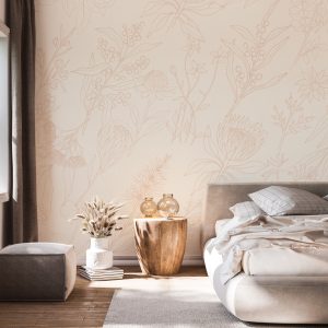 Australian Native Outline - Blush | WALLPAPER