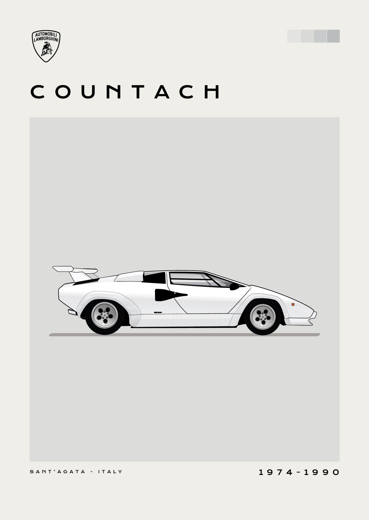 Automobili - Lamborghini - Countach - Grey