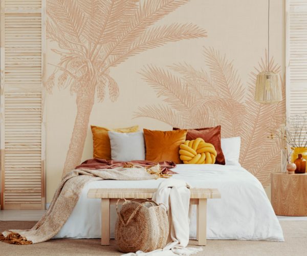 Coastal Date Palm Linen Wallpaper | Grafico Melbourne