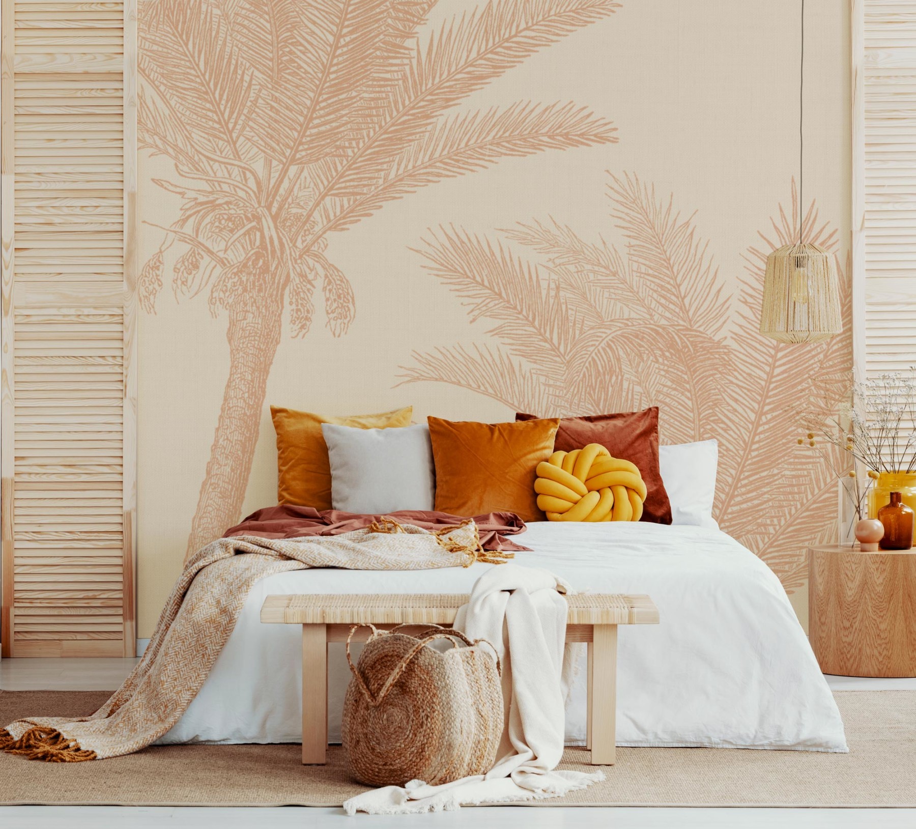 Coastal Date Palm Linen Wallpaper | Grafico Melbourne