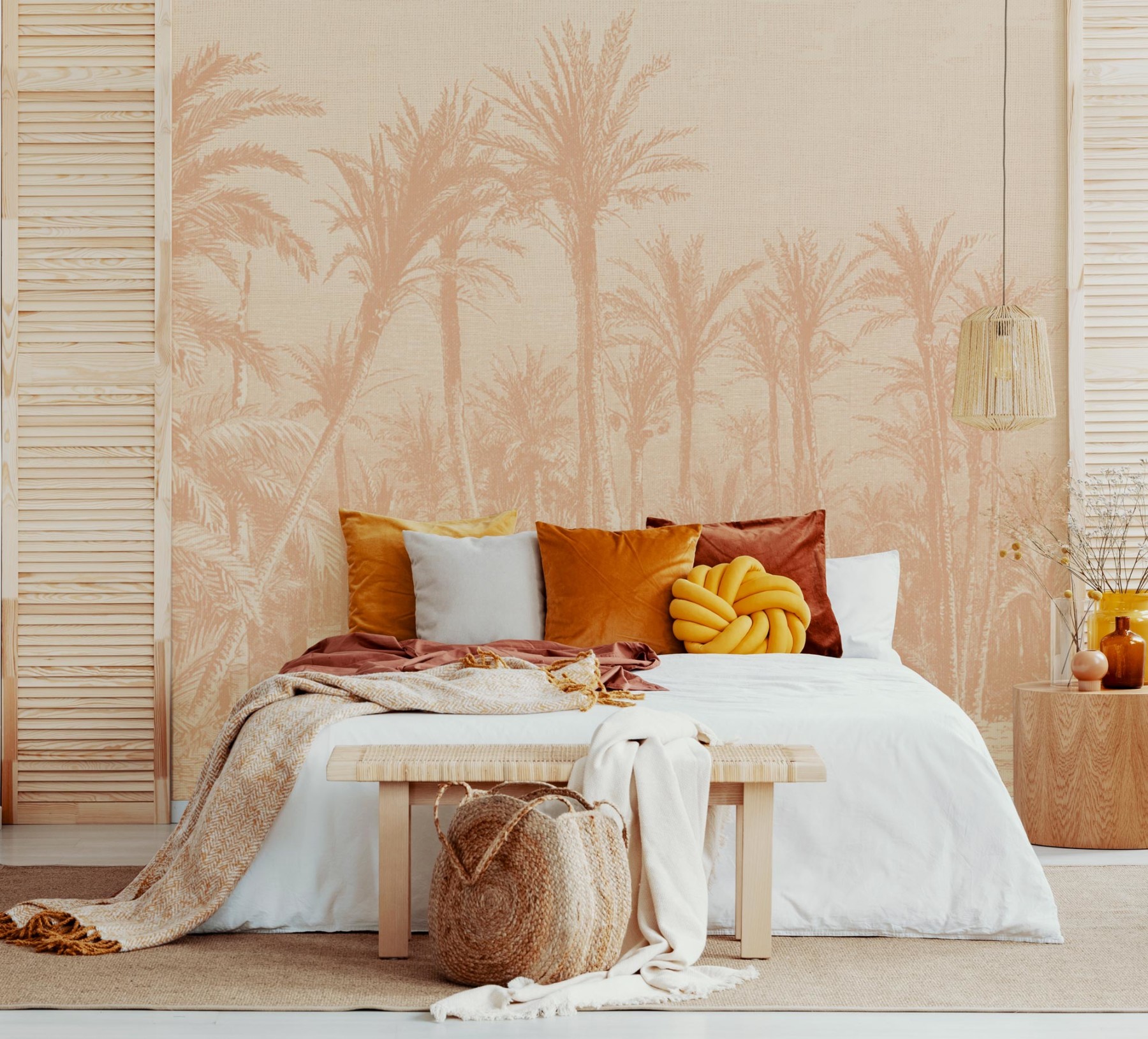 Coastal Palm Linen  | WALLPAPER
