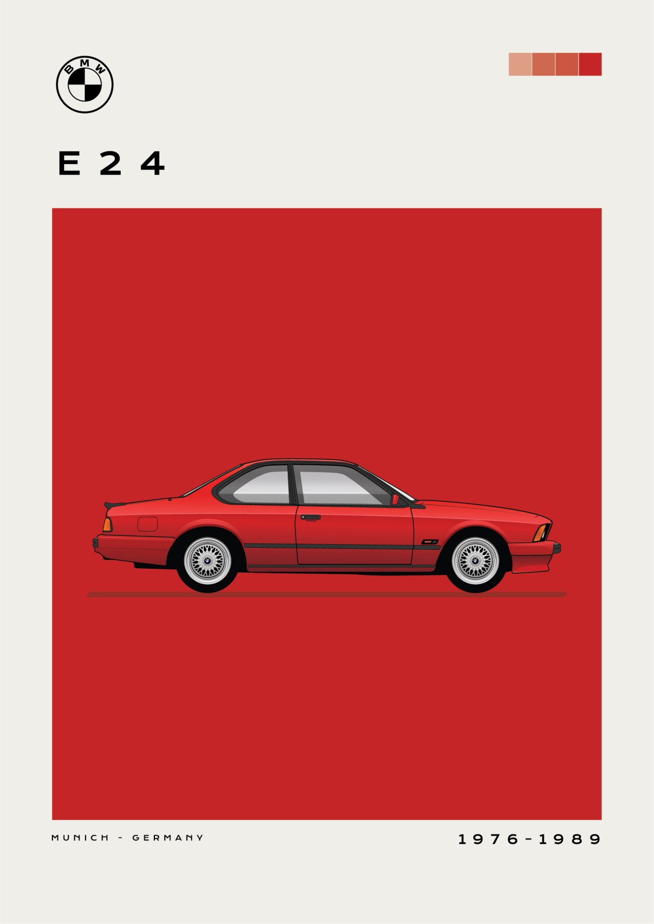 BMW - E24 - Red