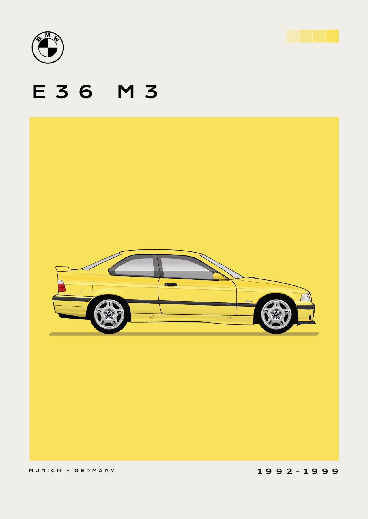 BMW - E36 M3 - Yellow