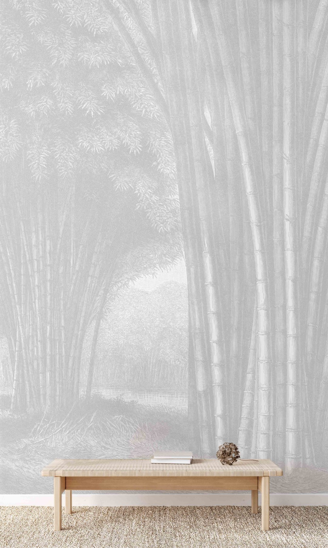Bamboo Forest - Light Grey | WALLPAPER