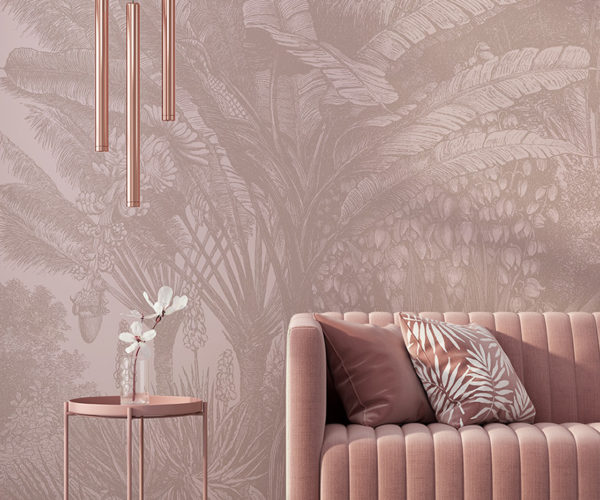 Banana Palm Jungle - Dusty Pink Wallpaper | Grafico Melbourne