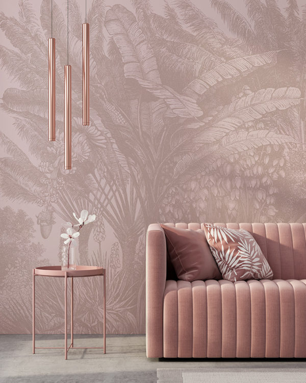 Banana Palm Jungle - Dusty Pink Wallpaper | Grafico Melbourne