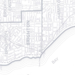 Bayside Melbourne Map - Light Steel Wallpaper  - Grafico