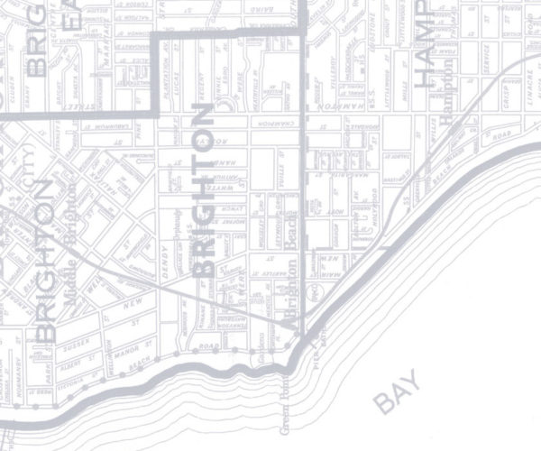 Bayside Melbourne Map - Light Steel Wallpaper - Grafico