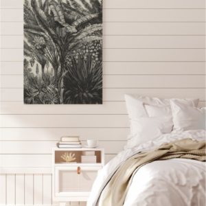 Coastal Palm Charcoal - Type 5 | Strethed Canvas | Printed Panel | Grafico Melbourne