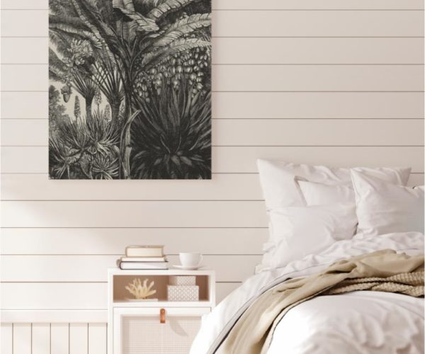 Coastal Palm Charcoal - Type 5 | Strethed Canvas | Printed Panel | Grafico Melbourne