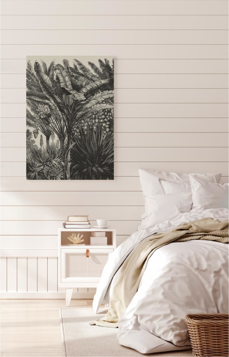 Coastal Palm Charcoal - Type 6 | STRETCHED CANVAS