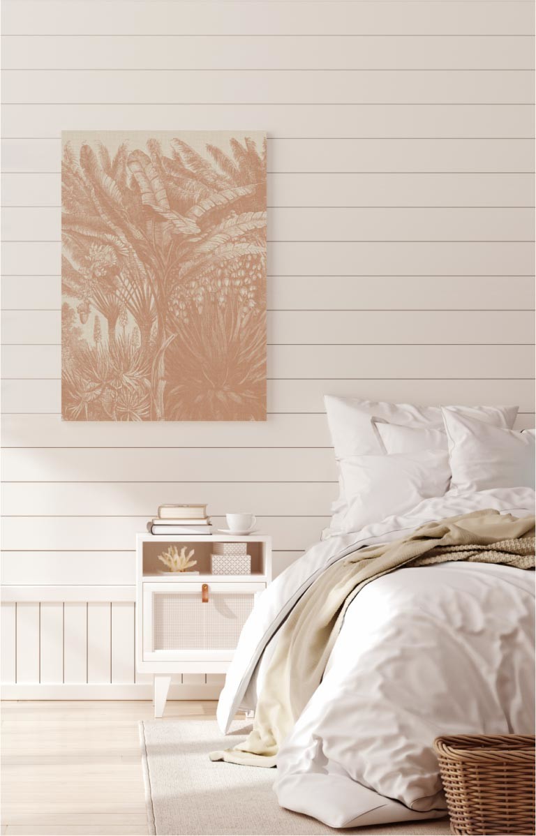 Coastal Palm Linen - Type 6 | STRETCHED CANVAS | PRINTED PANEL