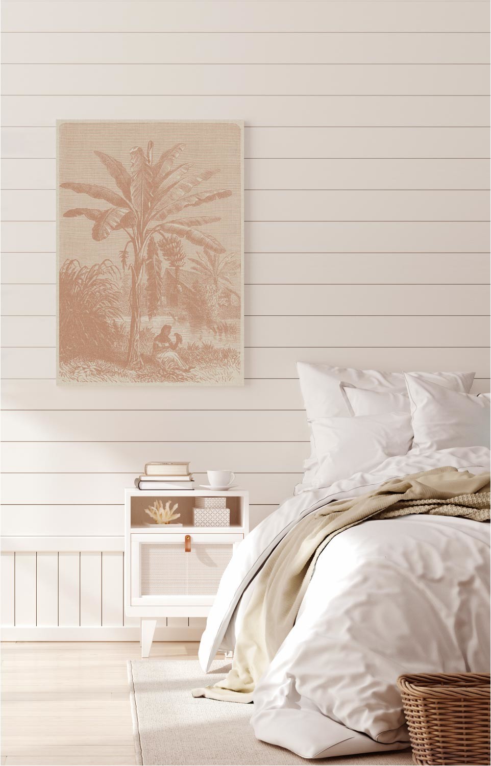 Coastal Palm Linen - Type 4 | Strethed Canvas | Printed Panel | Grafico Melbourne