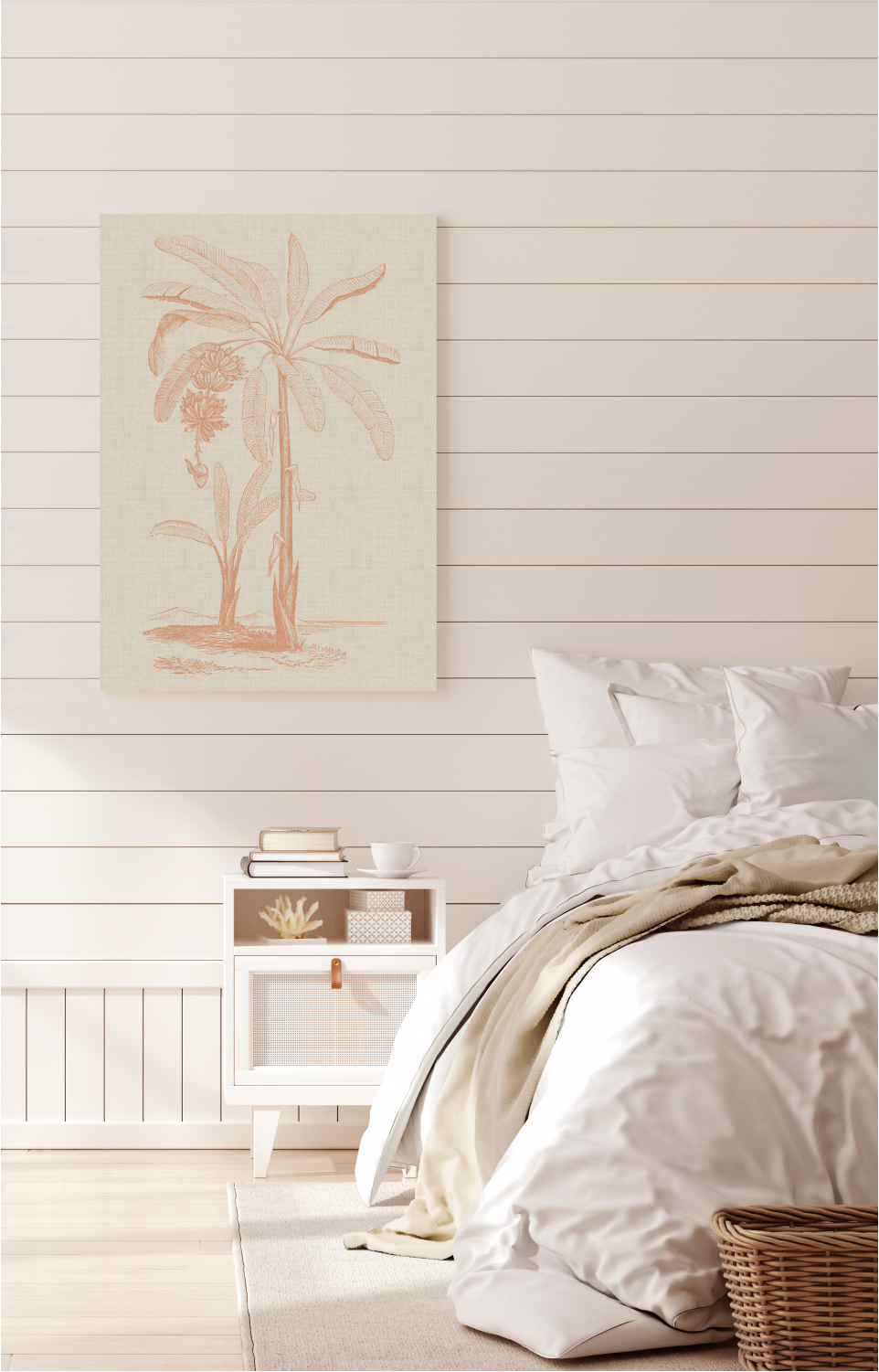 Coastal Palm Linen - Type 1 | STRETCHED CANVAS | PRINTED PANEL