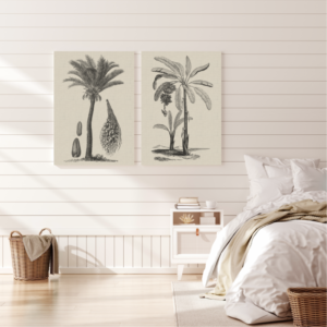 Coastal Palm Charcoal - Type 1 | Print | Canvas or Printed Panel | Grafico Melbourne