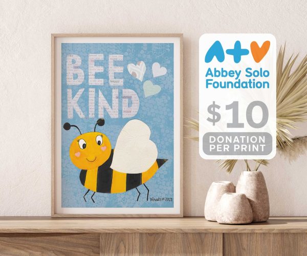 Bee Kind - Blue by Novalie | Charity PRINT