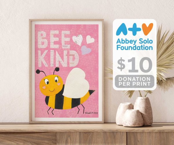 Bee Kind - Pink by Novalie | Charity PRINT