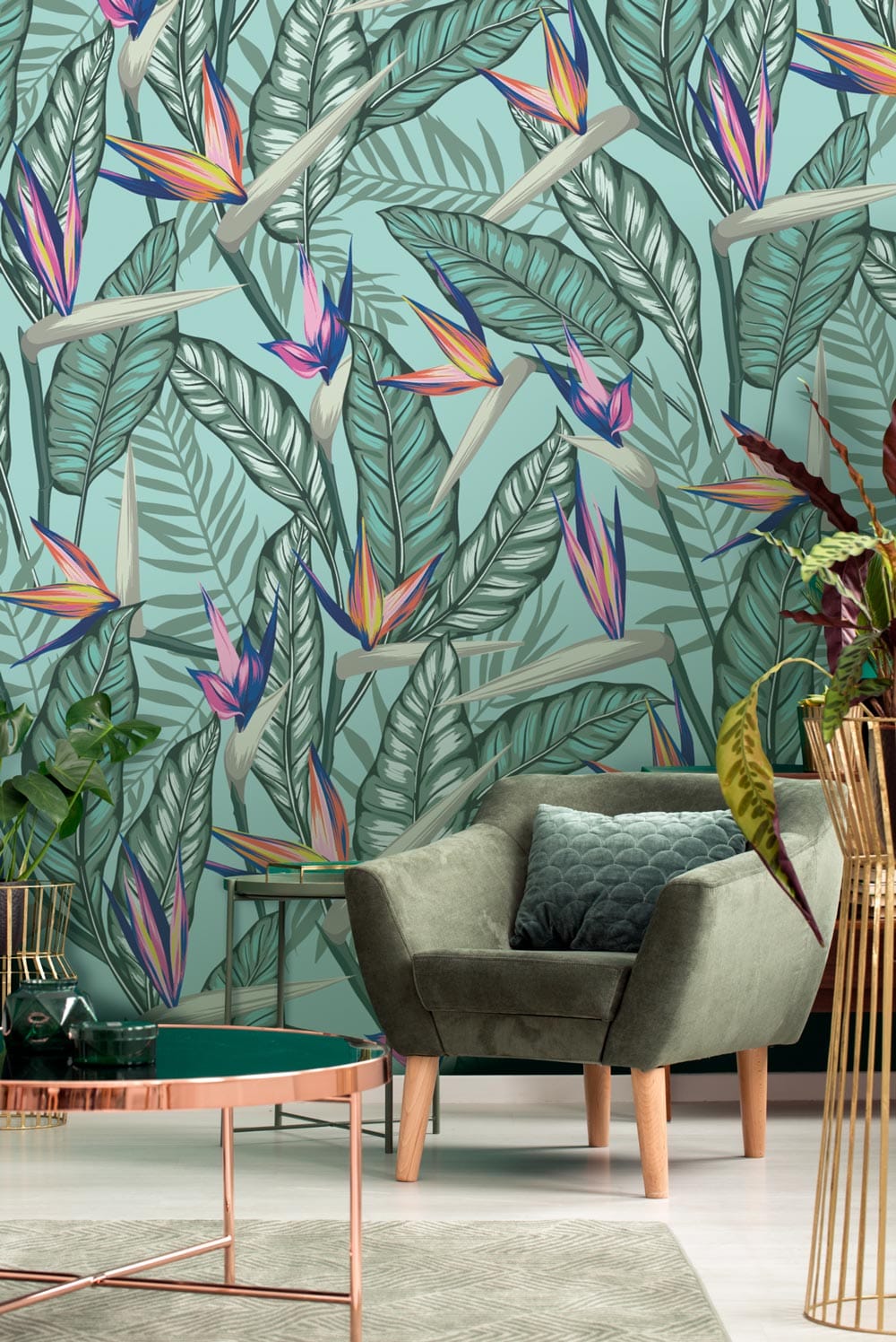 Galerie Havana Birds of Paradise Wallpaper  DD120242  Orange