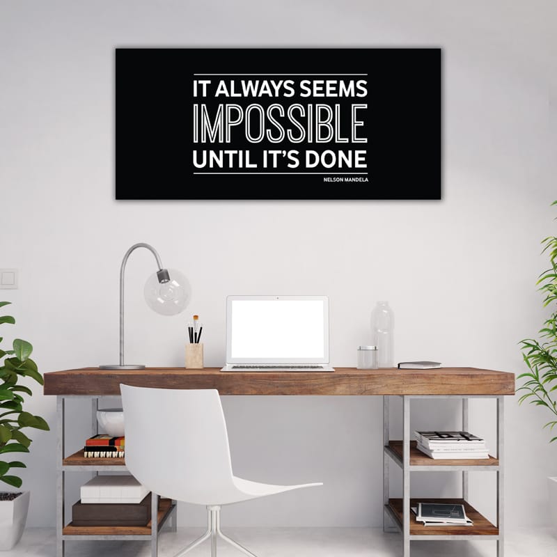 Nelson Mandela Quote - Black Background | STRETCHED CANVAS