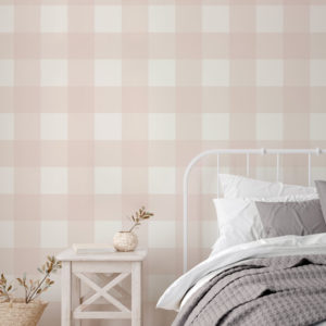 Gingham Check - Type 2 - Blush | WALLPAPER