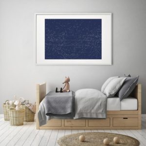 Celestial Star Map – Navy | Print | Stretched Canvas or Printed Panel | Grafico Melbourne