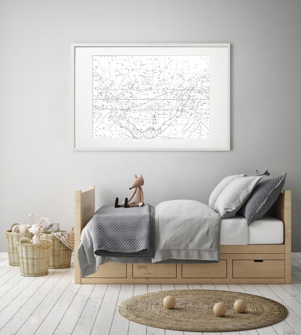Celestial Star Map – White | PRINT | STRETCHED CANVAS or PRINTED PANEL