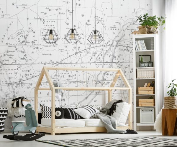 Celestial Star Map - White - Kids Wallpaper | Grafico Melbourne