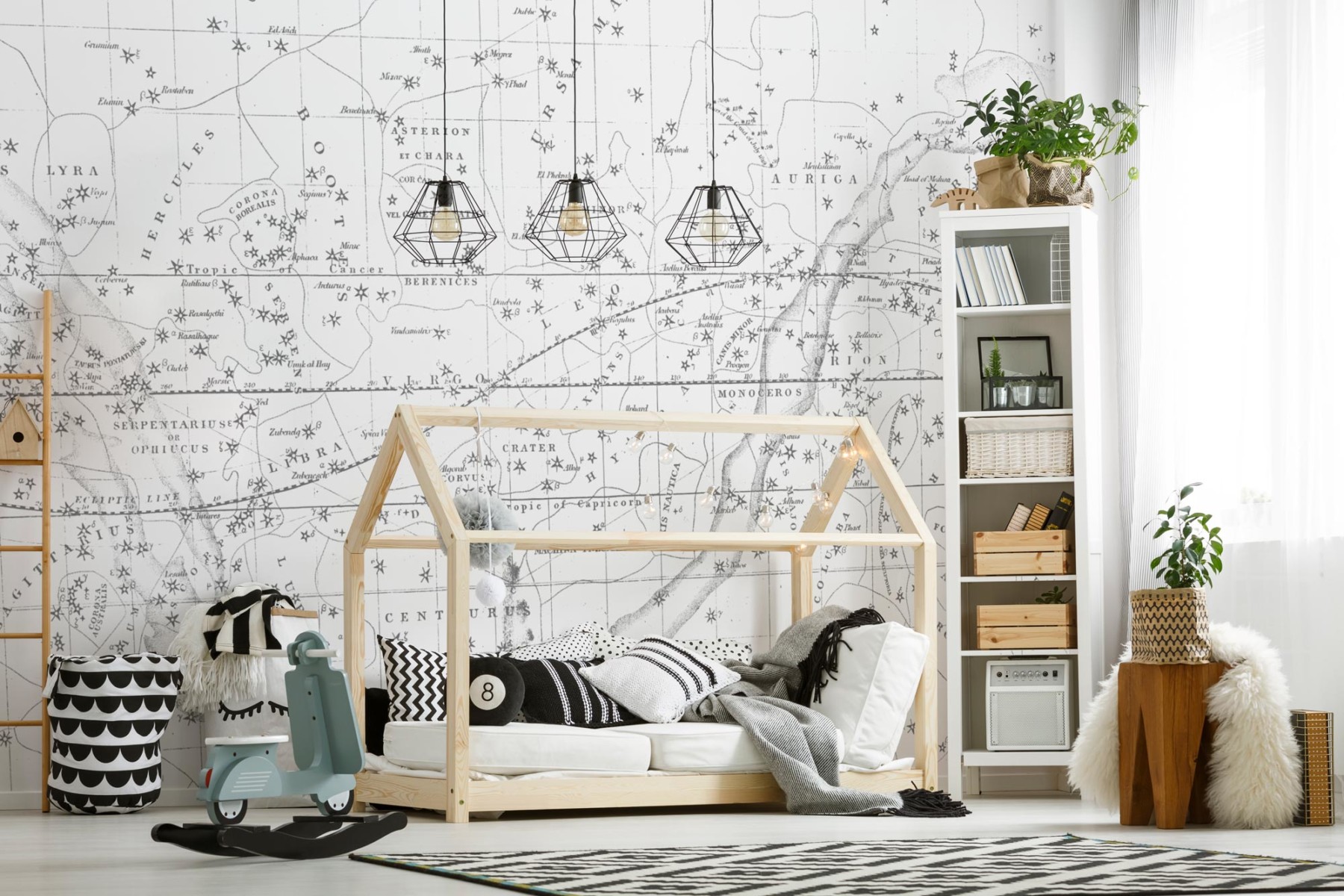 Celestial Star Map - White - Kids Wallpaper | Grafico Melbourne