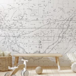 Celestial Star Map - White - Kids Wallpaper | Grafico Melbourne