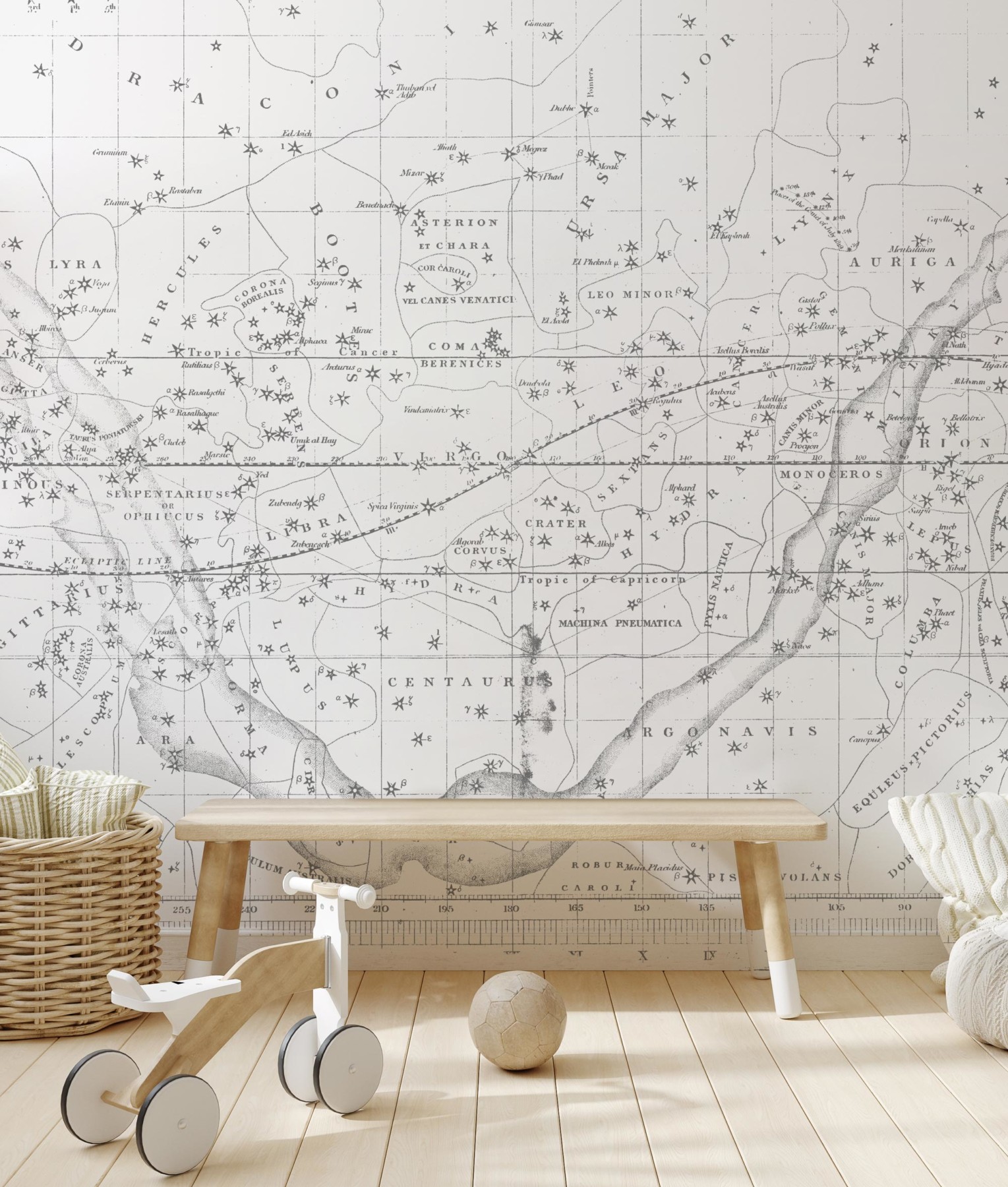 Celestial Star Map - White - Kids Wallpaper | Grafico Melbourne