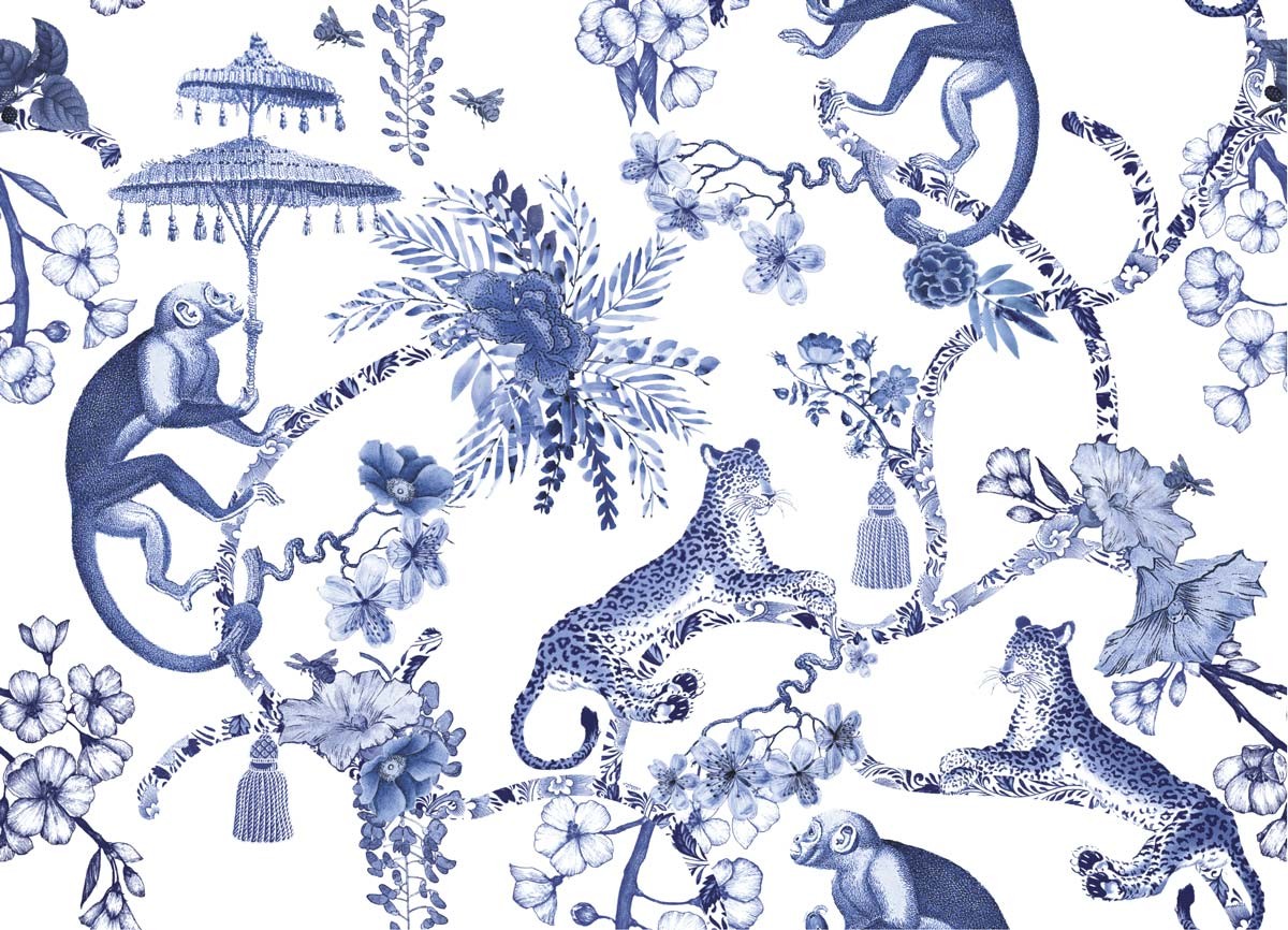 Chinoiserie - Blue Wallpaper| Grafico Melbourne