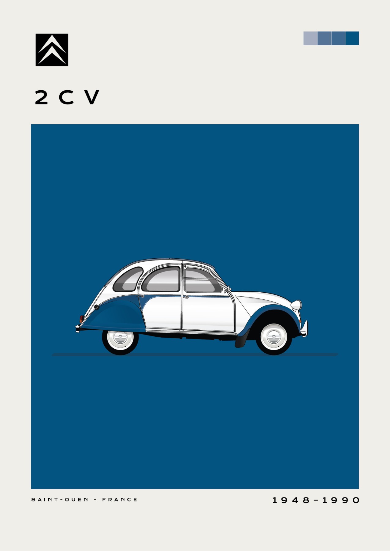 Citroen - 2CV- Blue
