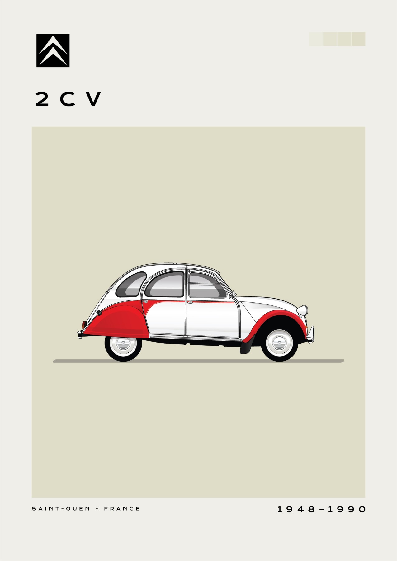 Citroen - 2CV- Creme