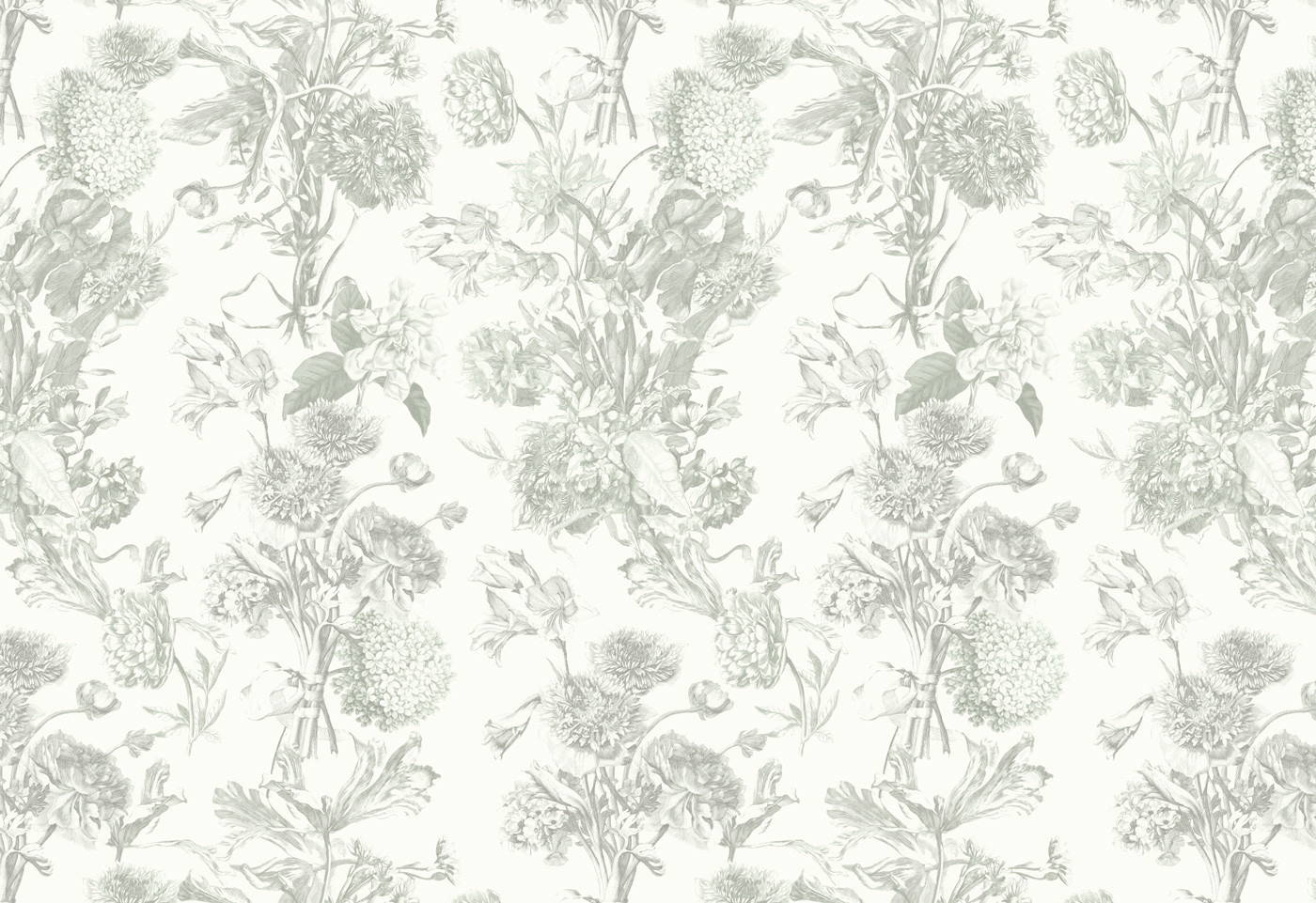 Classic Bouquet Deep Sage Wallpaper | Grafico Melbourne