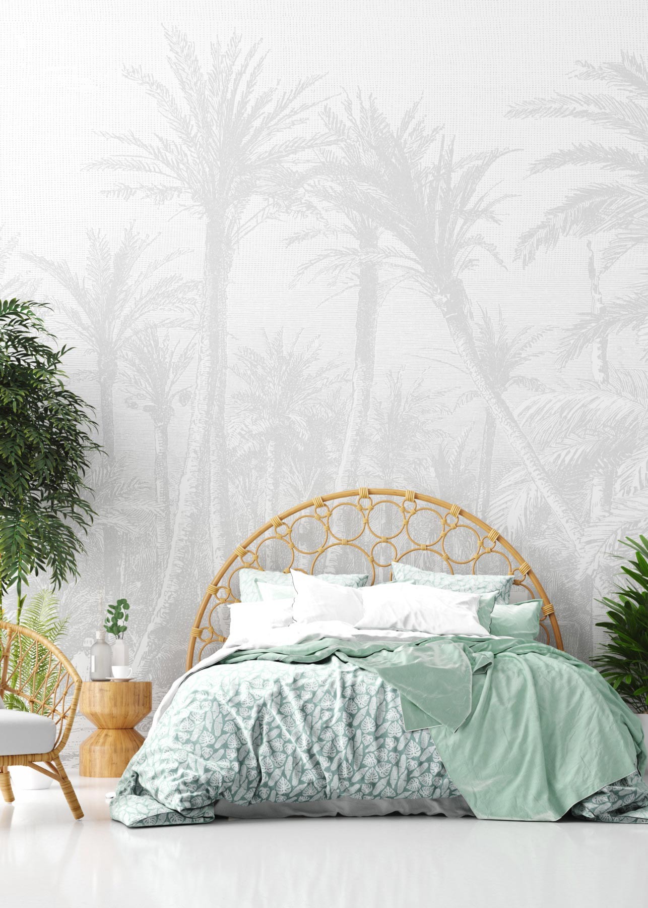 Coastal Palm - Grey | WALLPAPER